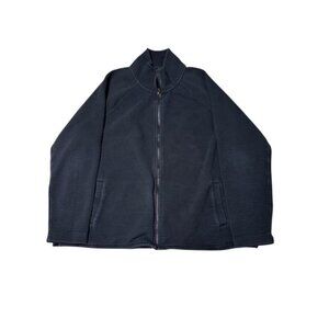 LL Bean Women's Charcoal Gray Ribbed Knit Full Zip Jacket‎ Size XL